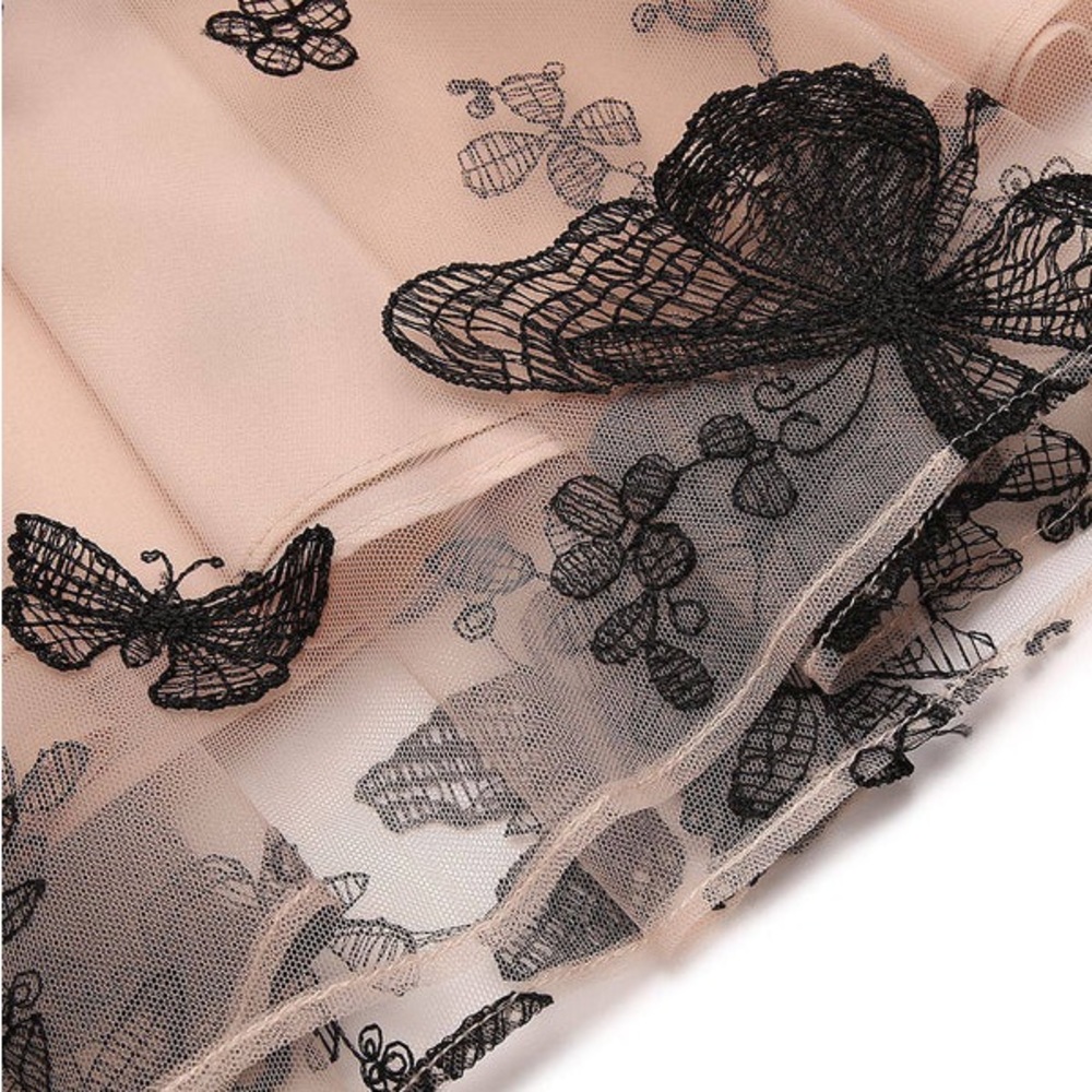 NWT Retro Stage Butterfly Embroidered Midi Dress - Picture 6 of 11